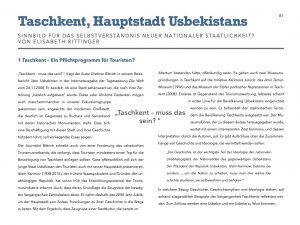 Essay Geschichte Taschkent
