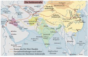 Karte der historischen Seidenstraße